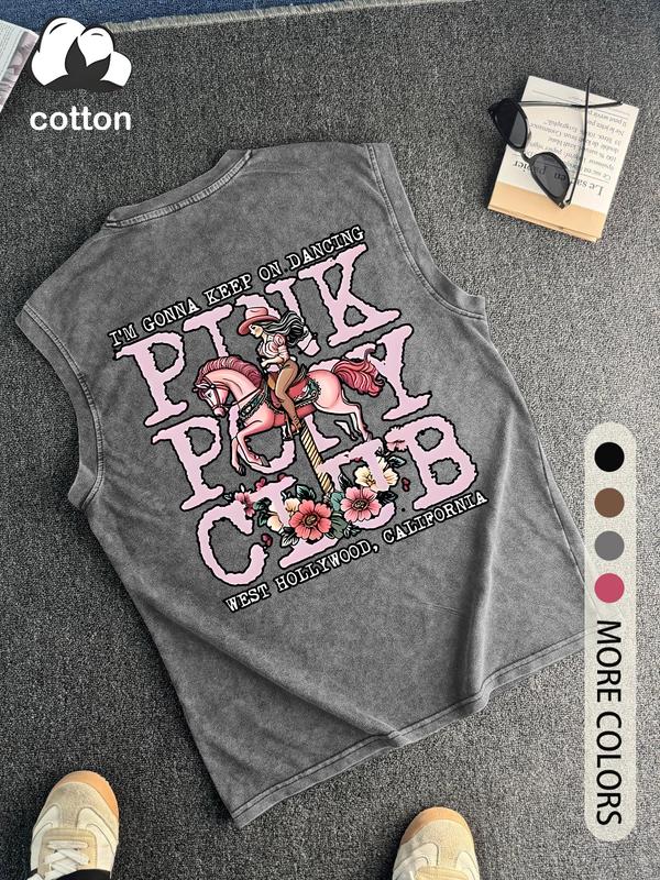 Vintage Pink Pony Club Cowboy Graphic Tank Top