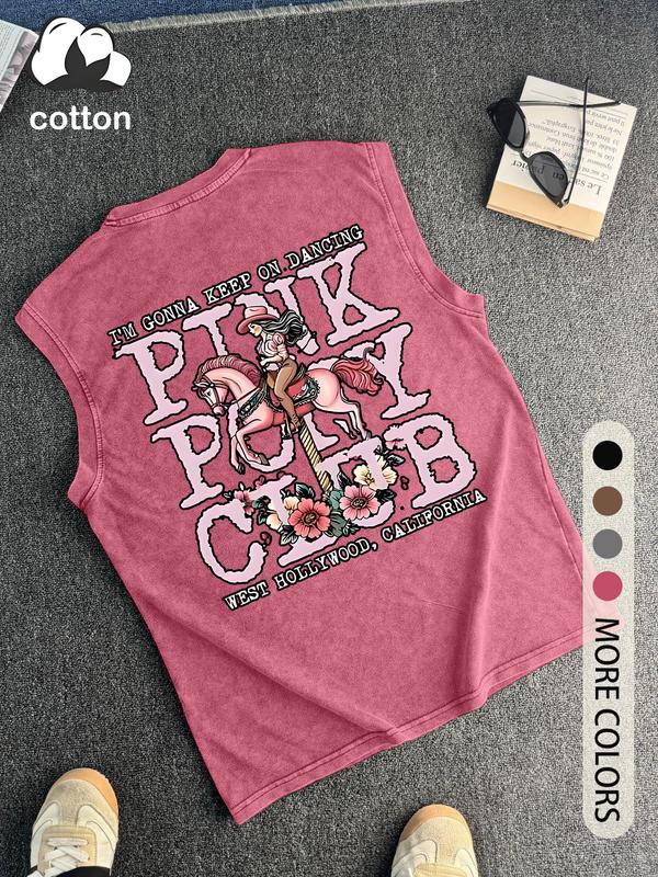 Vintage Pink Pony Club Cowboy Graphic Tank Top