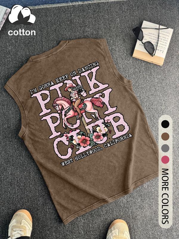 Vintage Pink Pony Club Cowboy Graphic Tank Top