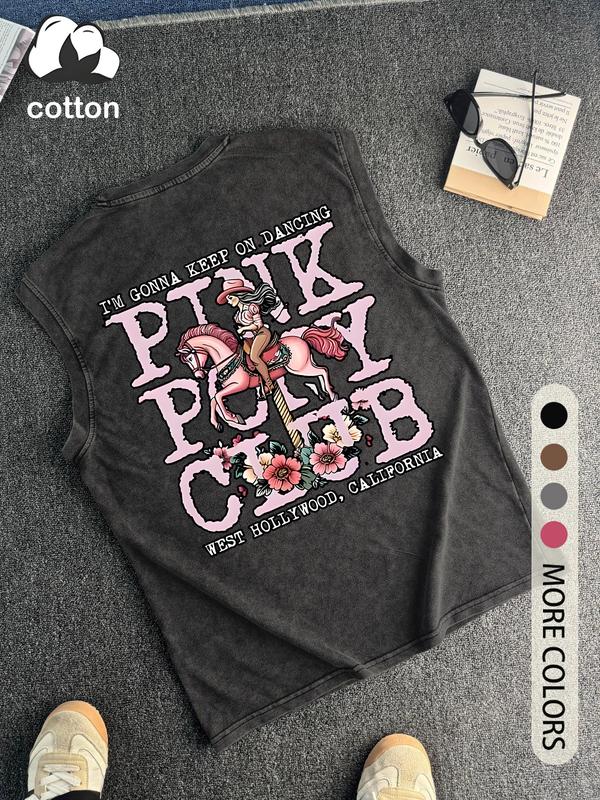Vintage Pink Pony Club Cowboy Graphic Tank Top