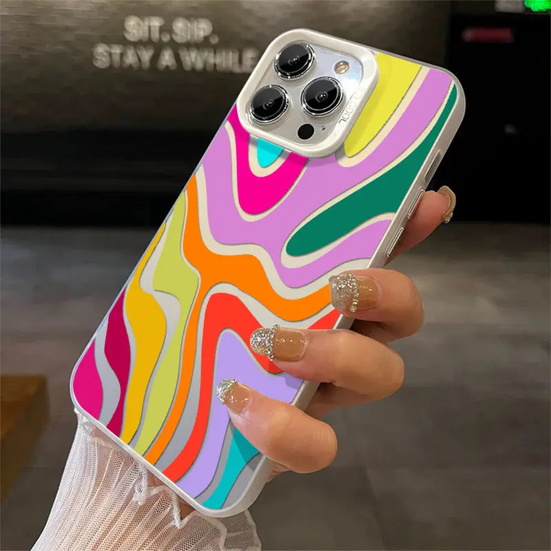 Colorful Abstract Wavy Pattern Phone Case